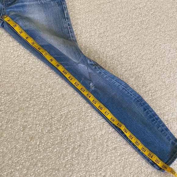 Moussy Skinny Low Rise Light Wash Fading Detail Rip & Distress Blue Denim Jeans - Picture 13 of 16